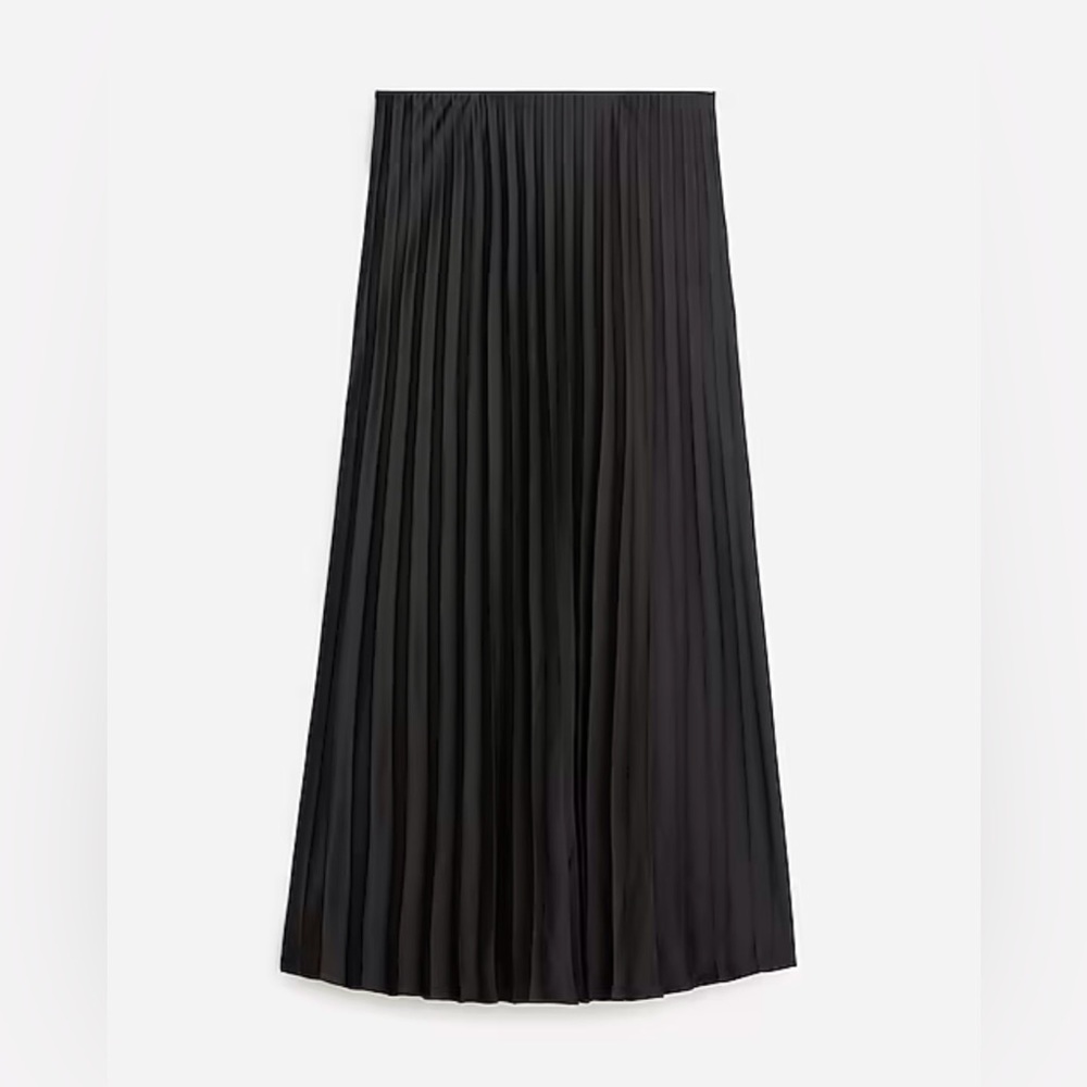Black Pleated Midi Skirt Medium J.CREW BN 757 NWT NEW